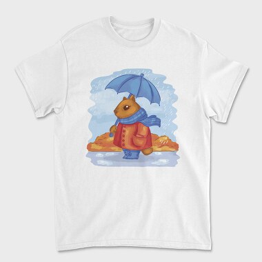 Autumn Squirrel Rainy Watercolor, Tricou Barbati (Unisex)