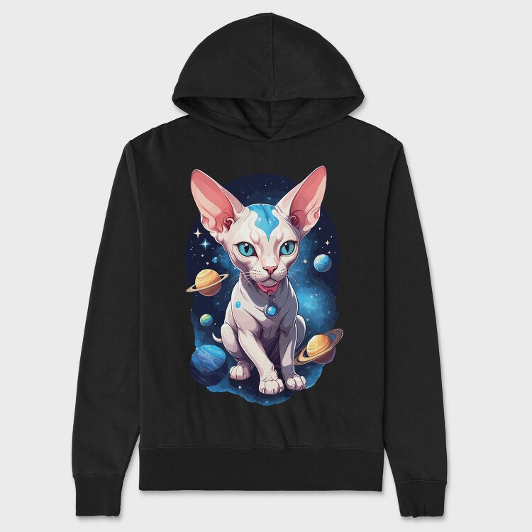 Cosmic Sphynx Cat, Hanorac Oversize Barbati (Unisex)