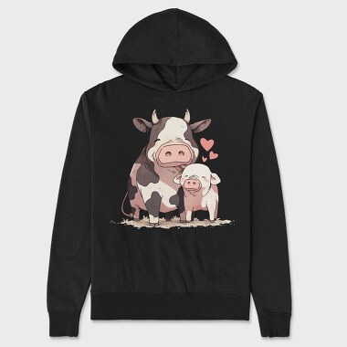 Cow And Pig Love Pig Cow, Hanorac Oversize Barbati (Unisex)