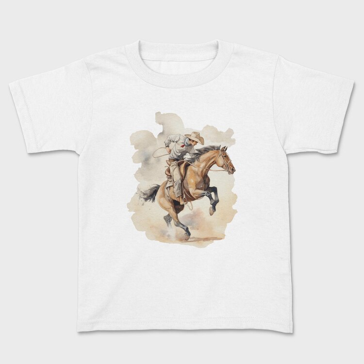 Cowboy Riding Horse Bucking, Tricou Copii