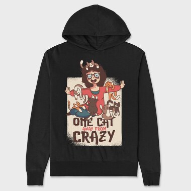Crazy Cat Lady, Hanorac Oversize Barbati (Unisex)
