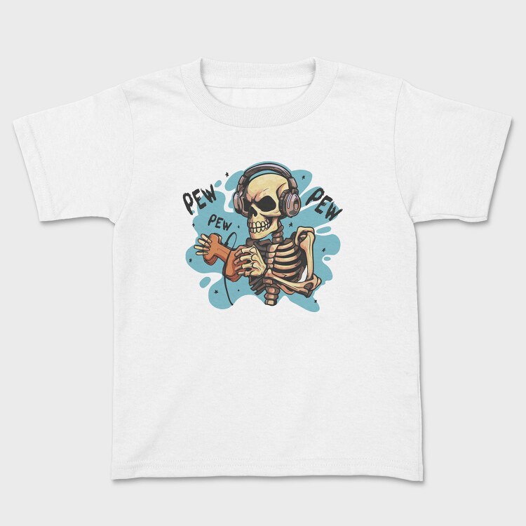 Creepy Skeleton Playing Videogames, Tricou Copii