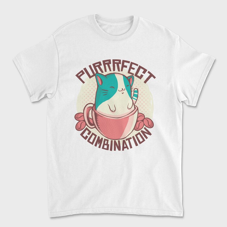 Coffee Cat Combination Mug Purrr Combo, Tricou Barbati (Unisex)