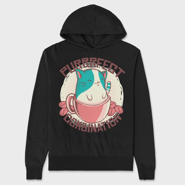 Coffee Cat Combination Mug Purrr Combo, Hanorac Oversize Barbati (Unisex)