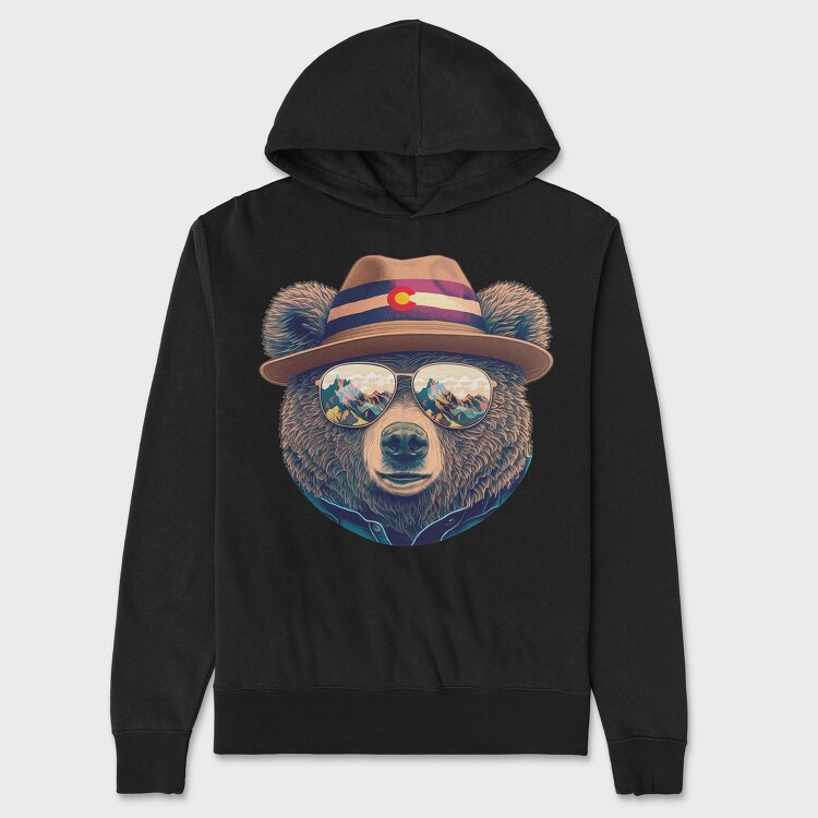 Colorado S Bear Face With Sunglasses, Hanorac Oversize Barbati (Unisex)
