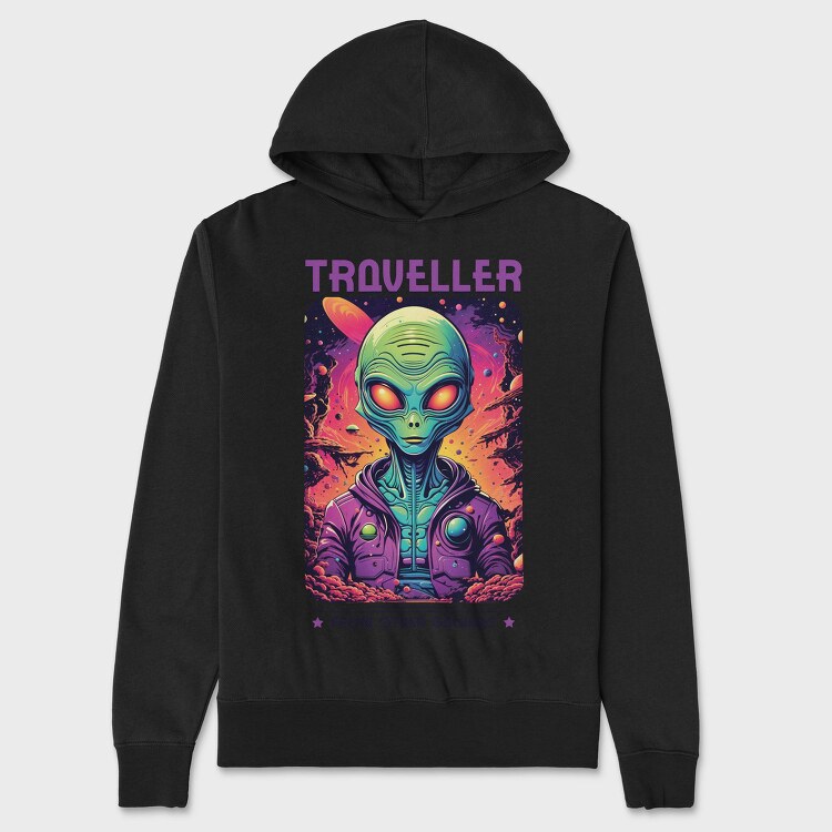 Colorful Alien Traveler Trend, Hanorac Oversize Barbati (Unisex)