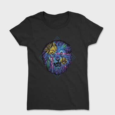 Colorful Angry Lion Vaporwave, Tricou Femei