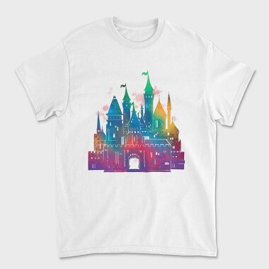 Colorful Gradient Castle Watercolor, Tricou Barbati (Unisex)