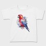 Colorful Parrot Magnificent Rosella Watercolor, Tricou Copii
