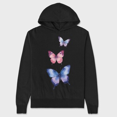 Colorful Watercolor Butterflies, Hanorac Oversize Barbati (Unisex)