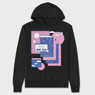 Computer Tabs Vaporwave 90S, Hanorac Oversize Barbati (Unisex)