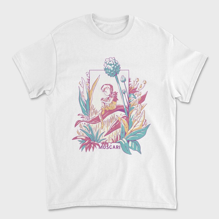 Cute Fantasy Fairy With Flowers Fairycore, Tricou Barbati (Unisex)