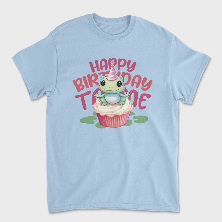 Cute Frog On Cupcake Birthday Mug, Tricou Barbati (Unisex)