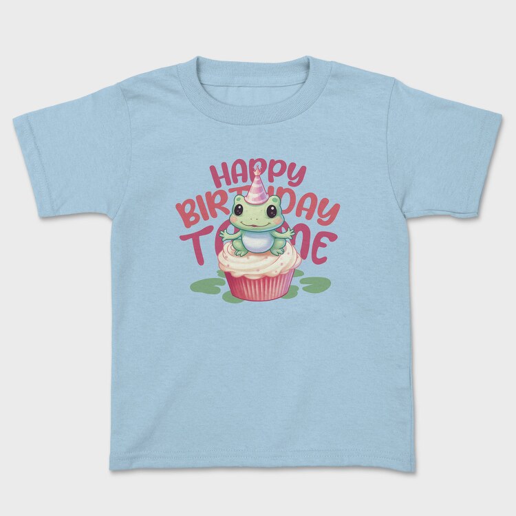 Cute Frog On Cupcake Birthday Mug, Tricou Copii