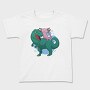Axolotl Riding Dinosaur Trex, Tricou Copii