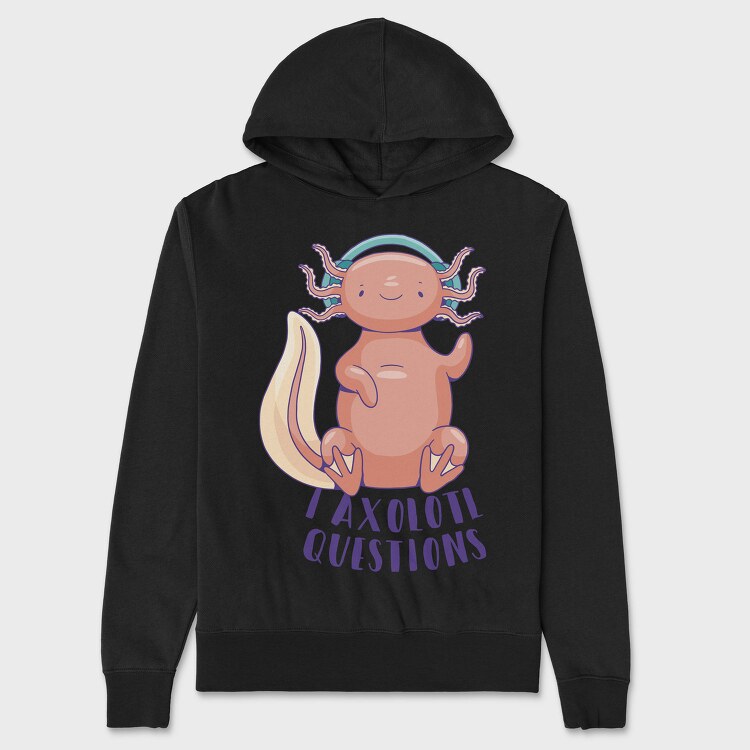 Axolotl With Headphones, Hanorac Oversize Barbati (Unisex)