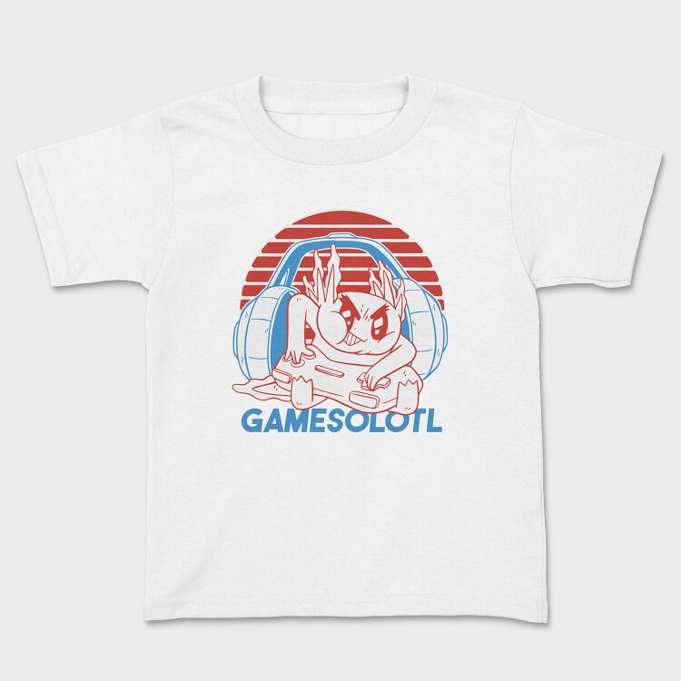 Axolotl With Joystick And Headphones Gamer, Tricou Copii