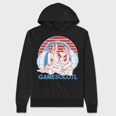 Axolotl With Joystick And Headphones Gamer, Hanorac Oversize Barbati (Unisex)