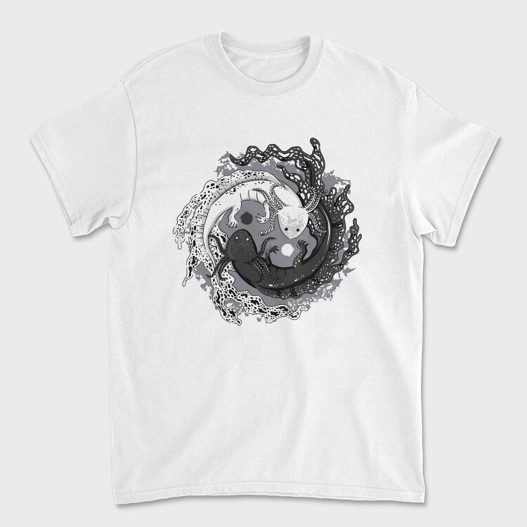 Axolotl Yin Yang Balance, Tricou Barbati (Unisex)