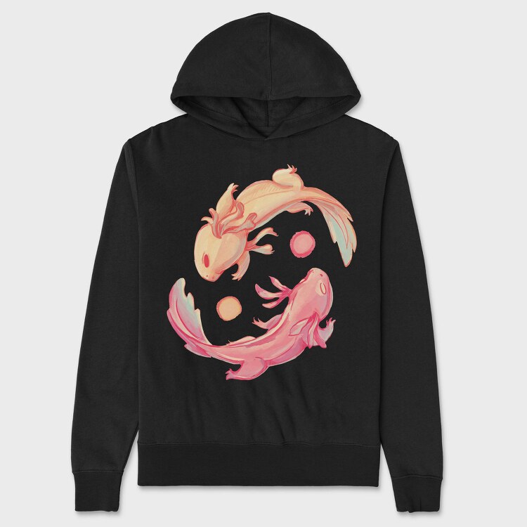 Axolotl Yin Yang, Hanorac Oversize Barbati (Unisex)