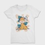 Baby Giraffe And Leaves, Tricou Femei