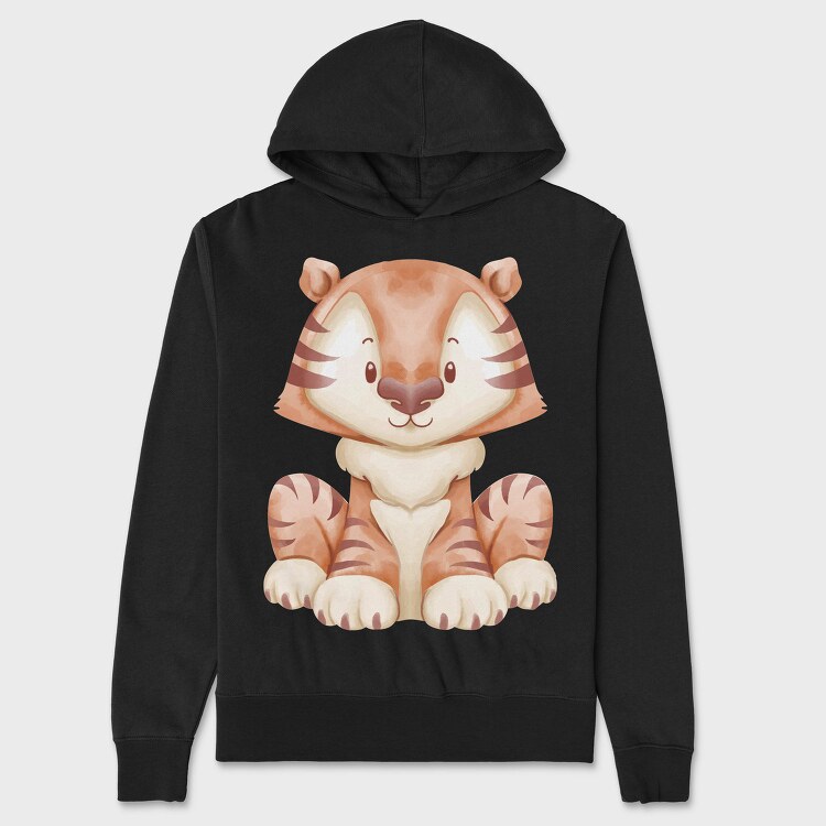 Baby Tiger Watercolor, Hanorac Oversize Barbati (Unisex)
