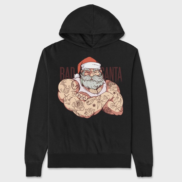 Bad Tattoo Santa, Hanorac Oversize Barbati (Unisex)