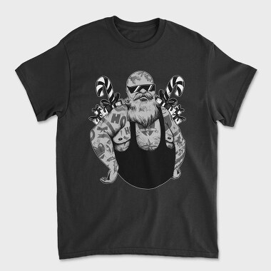 Badass Santa Christmas Tattooed, Tricou Barbati (Unisex)