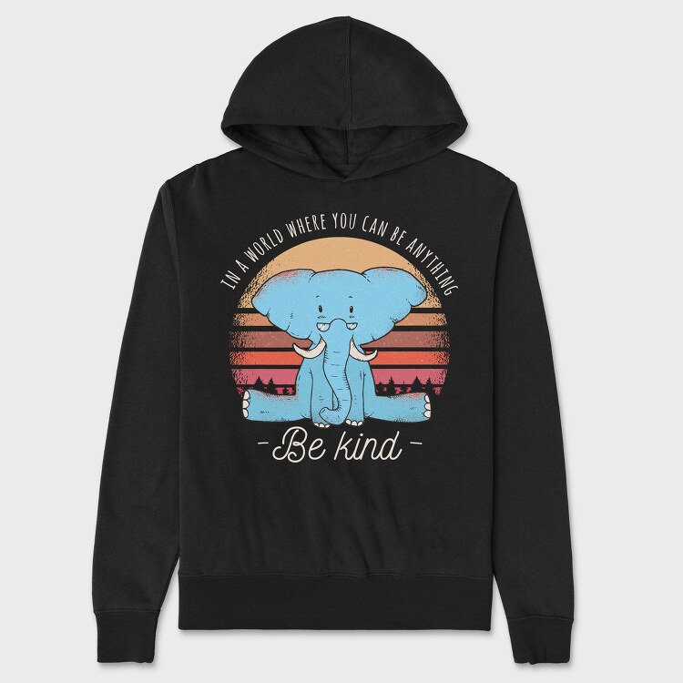 Be Kind Elephant, Hanorac Oversize Barbati (Unisex)