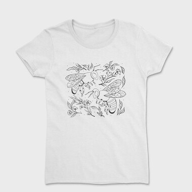 Bees And Plants Flowers, Tricou Femei