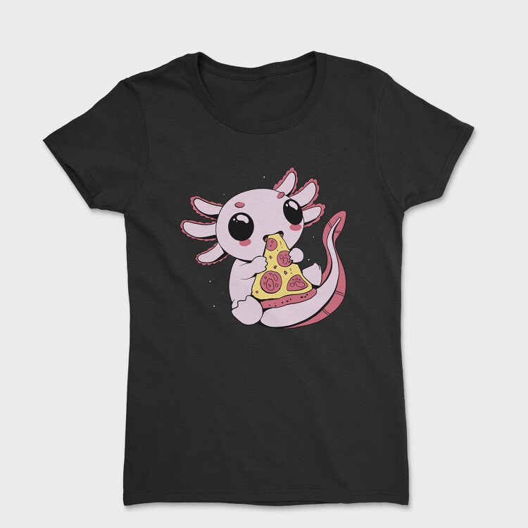 Cute Axolotl Eating Pizza, Tricou Femei