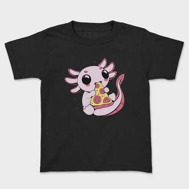 Cute Axolotl Eating Pizza, Tricou Copii
