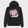Cute Axolotl Playing Videogames Gaming, Hanorac Oversize Barbati (Unisex)