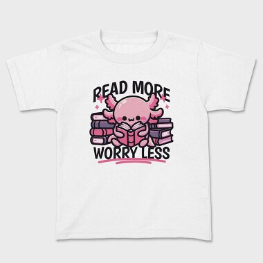 Cute Axolotl Reading, Tricou Copii