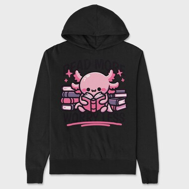 Cute Axolotl Reading, Hanorac Oversize Barbati (Unisex)