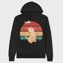 Cute Cat Fishing Retro Sunset, Hanorac Oversize Barbati (Unisex)