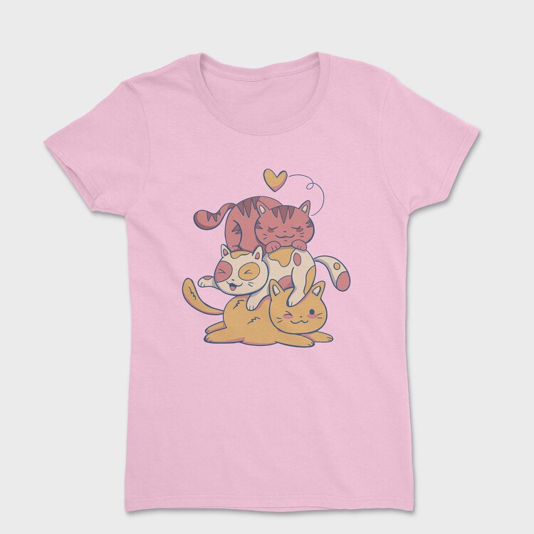 Cute Cat Pile, Tricou Femei