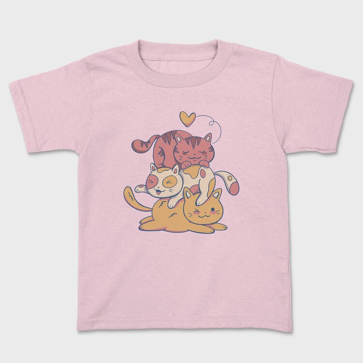 Cute Cat Pile, Tricou Copii