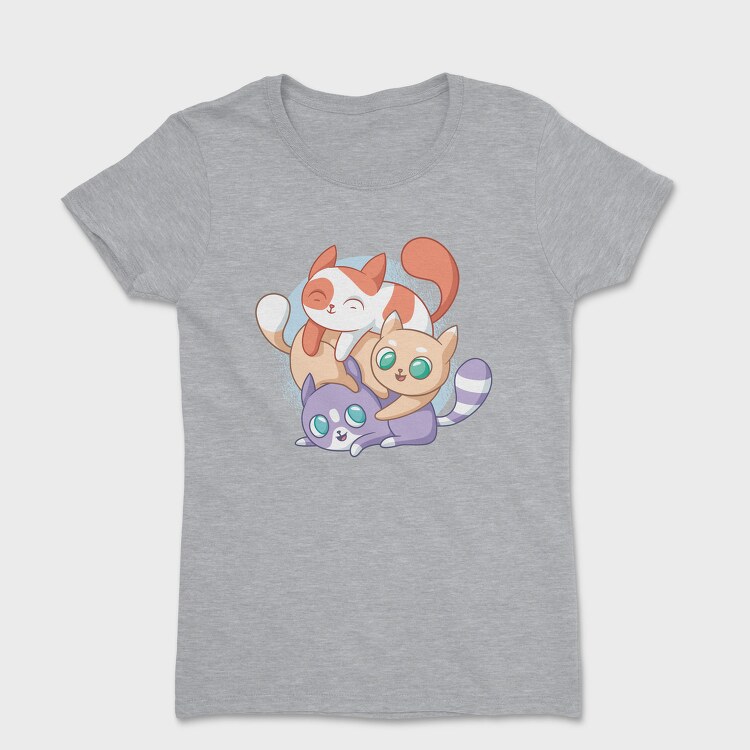 Cute Cats Playing, Tricou Femei