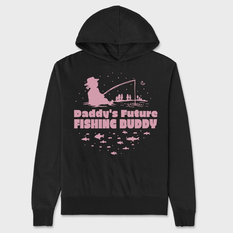 Cute Child Fishing Pink Daddy S Future Fishing Buddy Girl, Hanorac Oversize Barbati (Unisex)