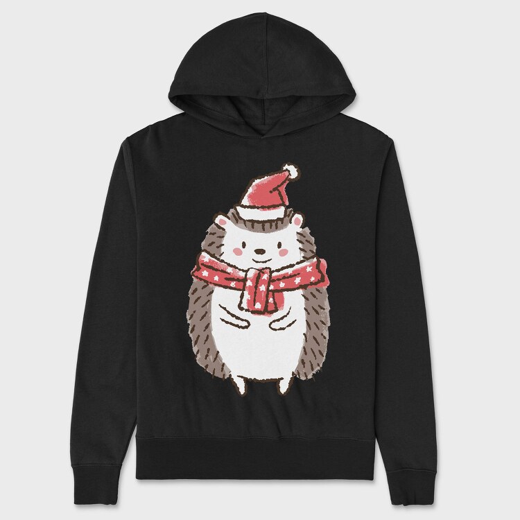 Cute Christmas Hedgehog, Hanorac Oversize Barbati (Unisex)