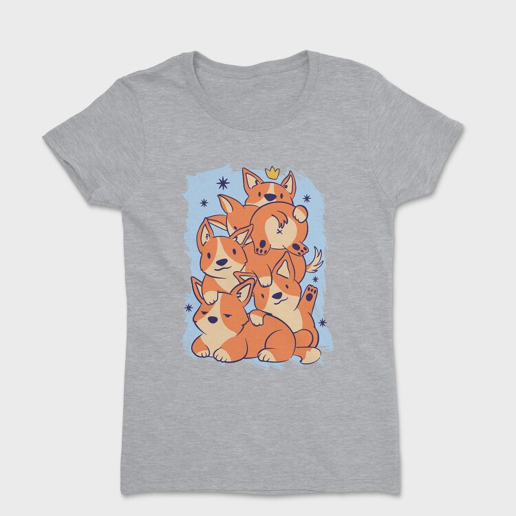 Cute Corgi Dogs Stack Stacked, Tricou Femei