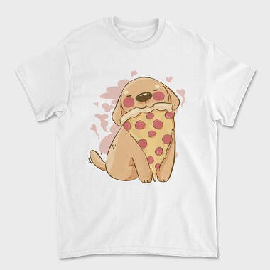 Cute Dog Pet Eating Pizza, Tricou Barbati (Unisex)