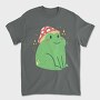 Cute Frog With Mushroom Sitting Cottage Core, Tricou Barbati (Unisex)
