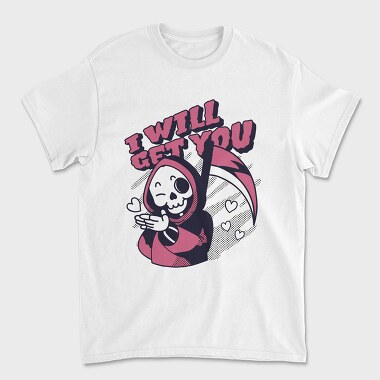 Cute Grim Reaper Halloween Skull, Tricou Barbati (Unisex)