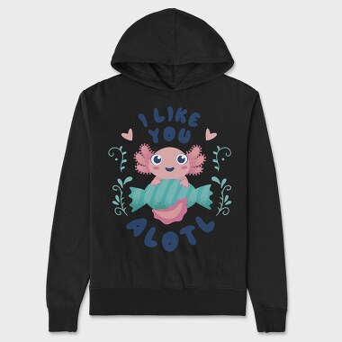 Cute Happy Baby Axolotl, Hanorac Oversize Barbati (Unisex)