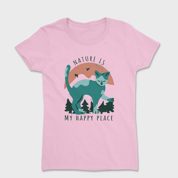 Cute Nature Cat Mug, Tricou Femei