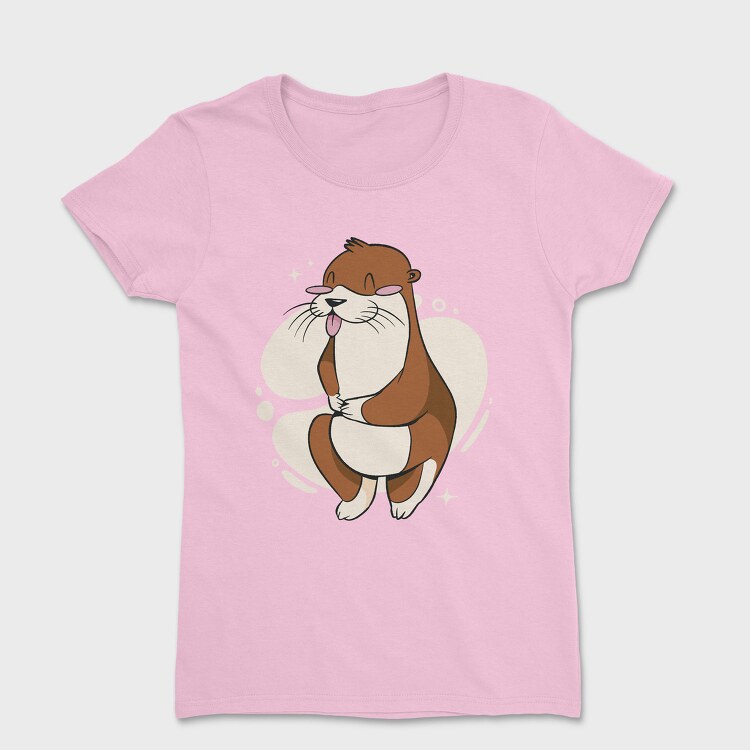 Cute Otter Cartoon, Tricou Femei