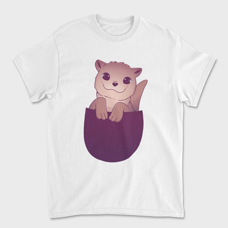 Cute Otter In Pocket, Tricou Barbati (Unisex)