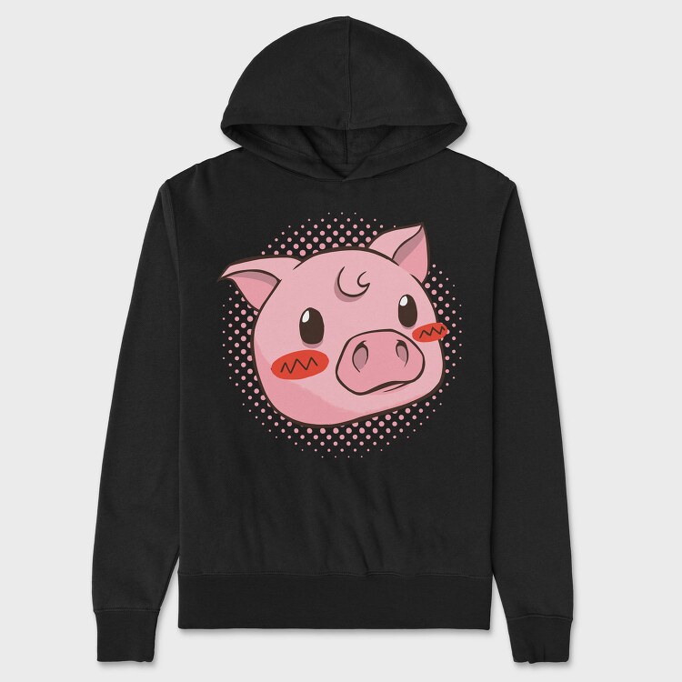 Cute Pig Piggy, Hanorac Oversize Barbati (Unisex)